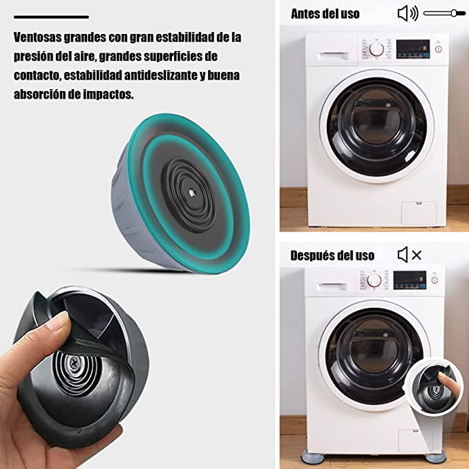 Almohadillas Antivibración para Lavadora y Secadora (Pack 4 uds)