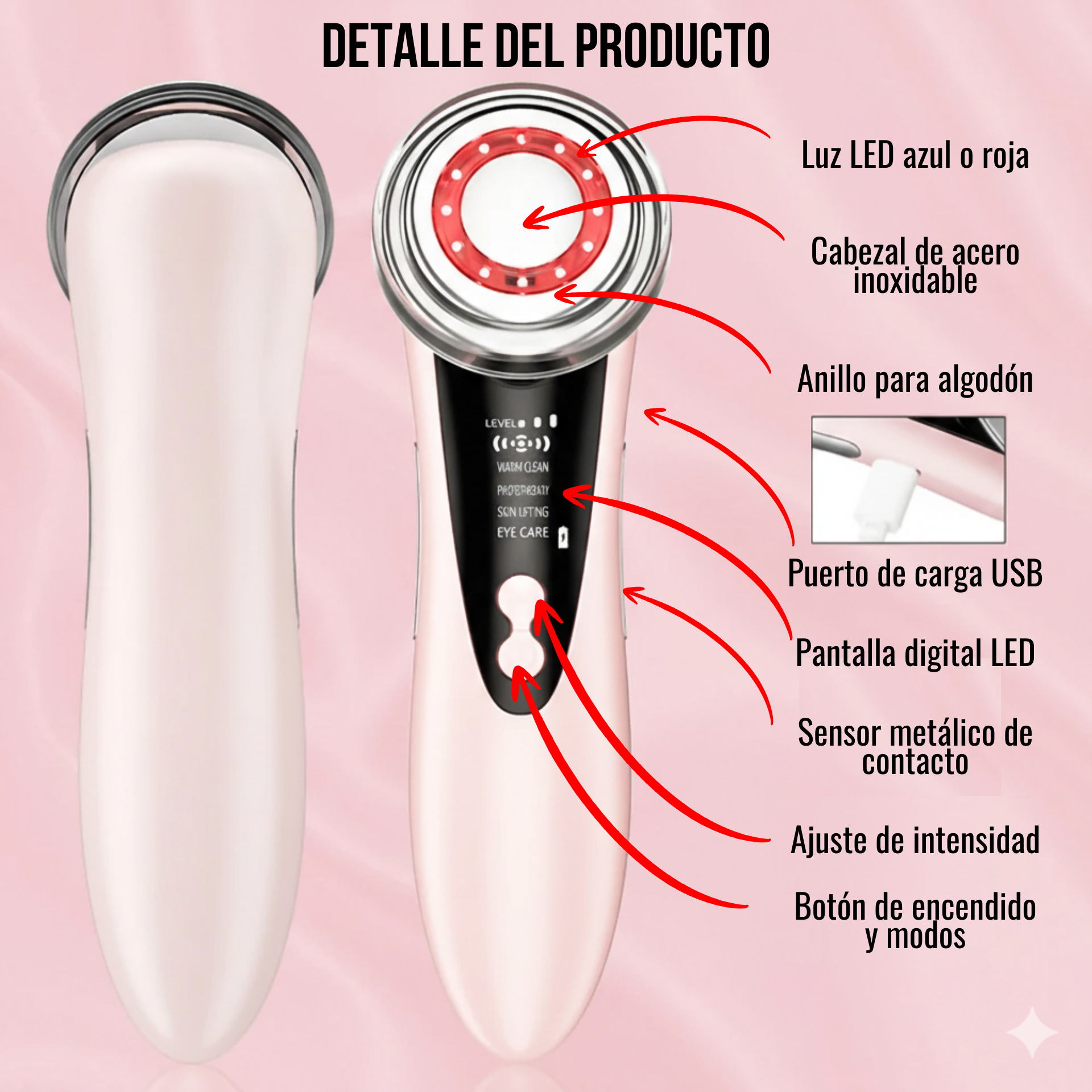 Masajeador facial Ledterapia